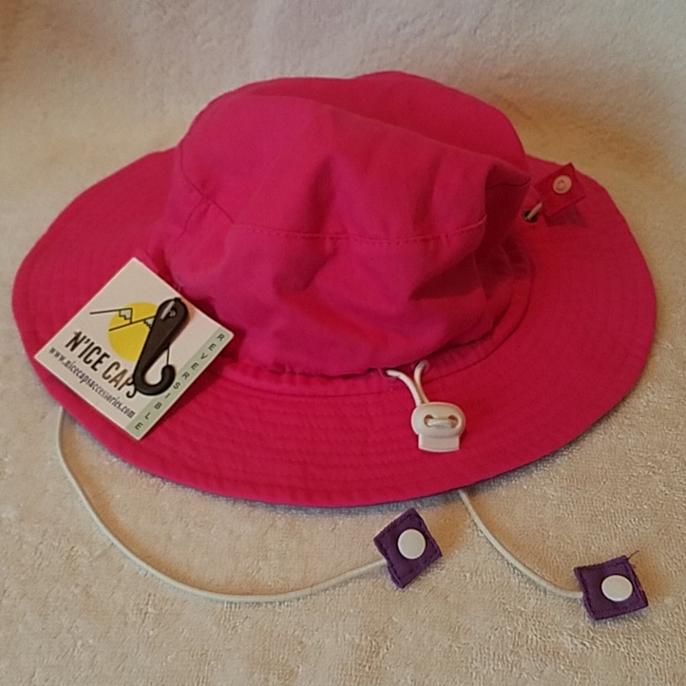 N'ice Caps Reversible Pink Purple Kids Sun Hat NWT
